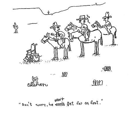 "Don't worry", vignetta di John Callahan